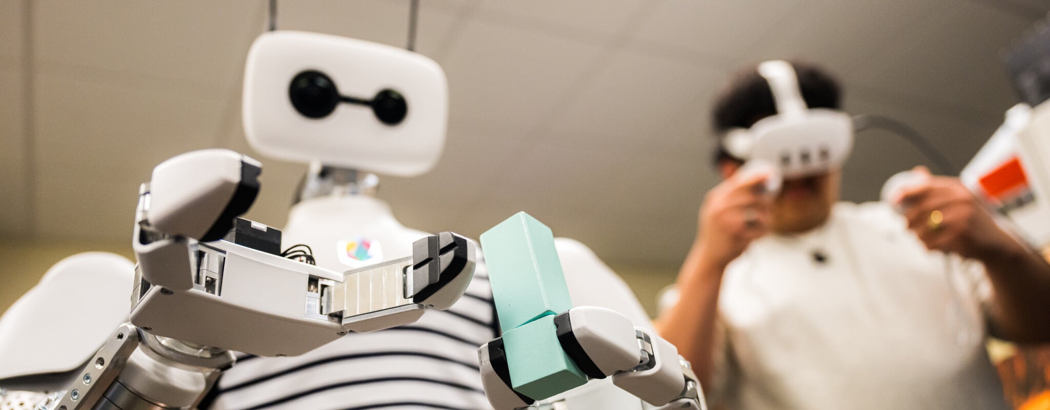 Student working in the Human-Robot Interaction Lab