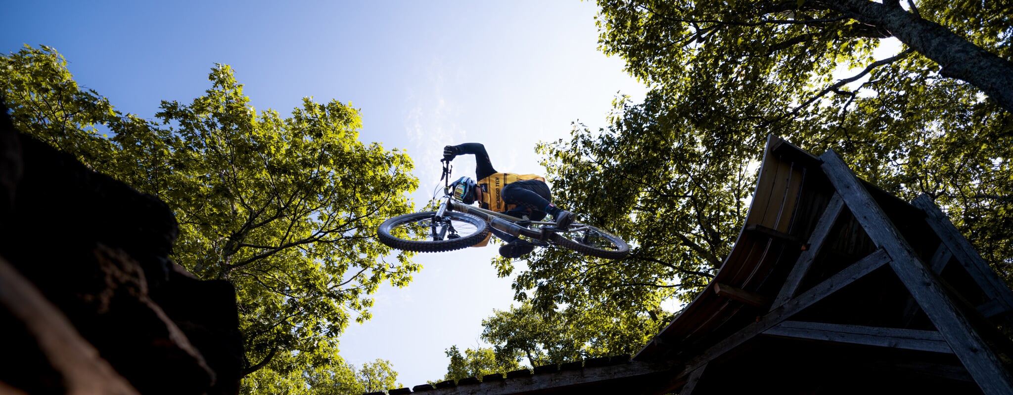 Michigan Tech student mountain biking at Trails Fest