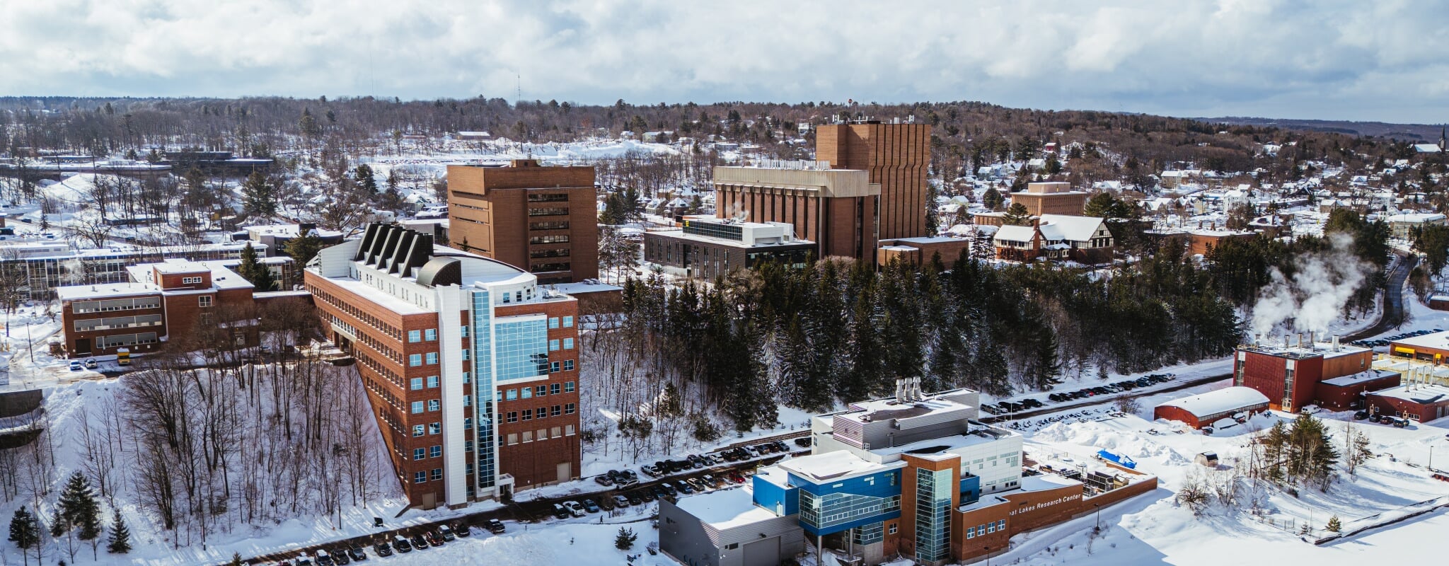 Michigan Tech's campus in the winter