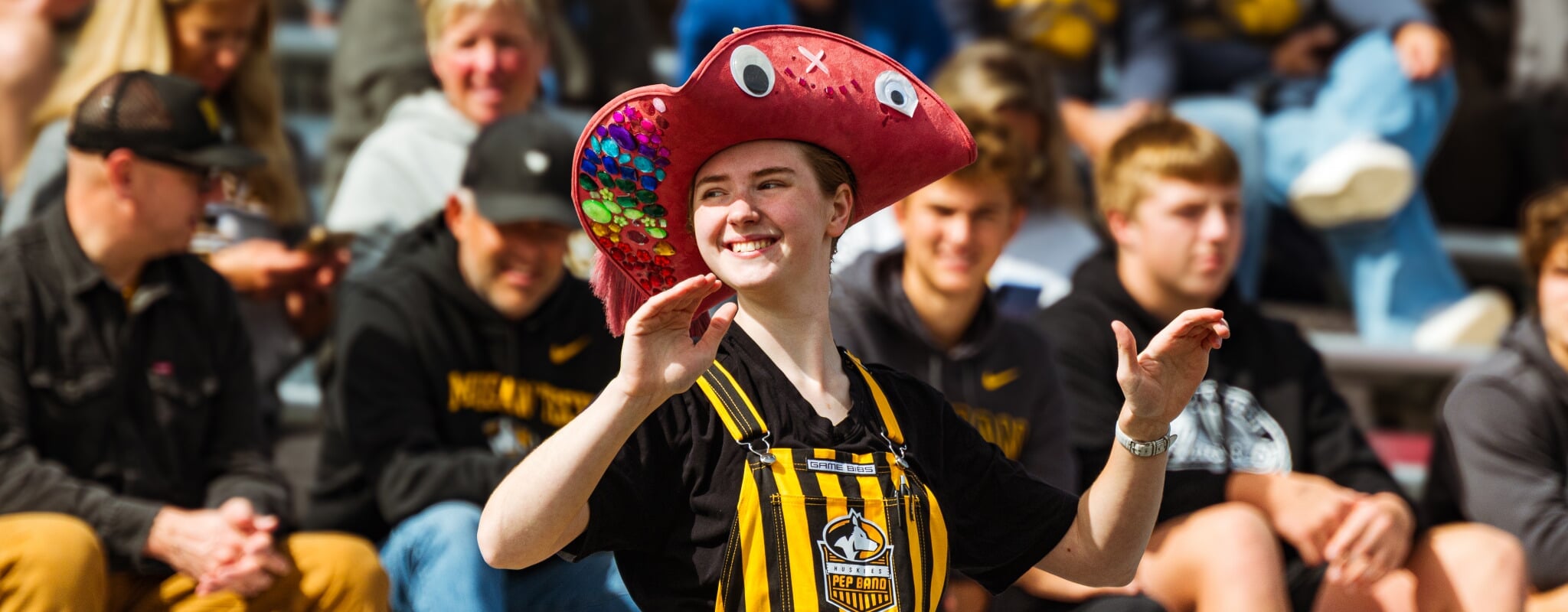 Michigan Tech pep band at the homecoming game