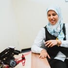 Racing Robots - Assistant Professor Amna Mazen and her Robotics and Remote Sensing Lab team won this year's international Benchmark for Autonomous Robot Navigation (BARN) Challenge. Their victory could set a new standard for robotic navigational algorithms.