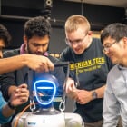Robotics Happens Here - With more than 15,000 square feet of dedicated lab space, multiple degree programs, student organizations and a legion of robotic machines at the ready, Michigan Tech has become the place for robotics and automation innovation. 