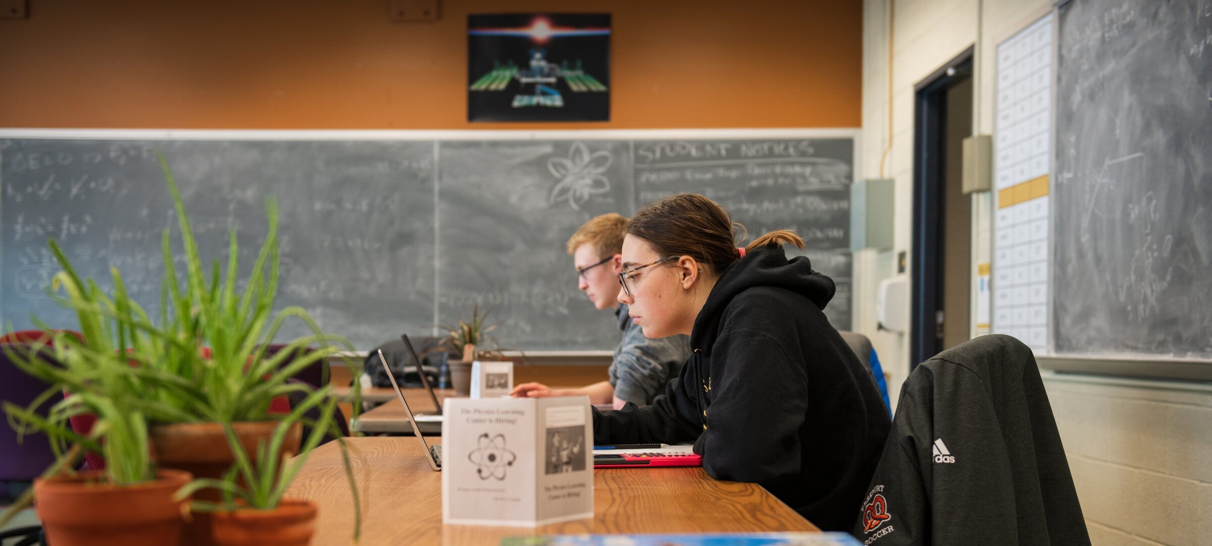 Students in the Physics learning center
