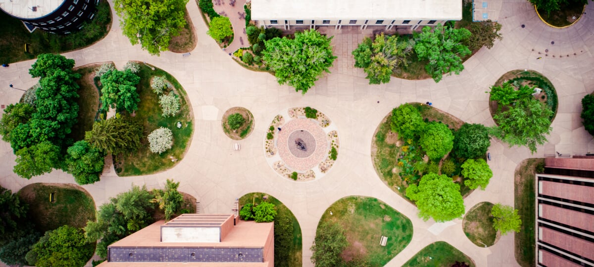 Aerial image of campus