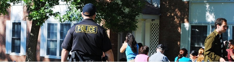 Police officer with students