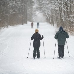 Cross country skiers at the Tech Trails