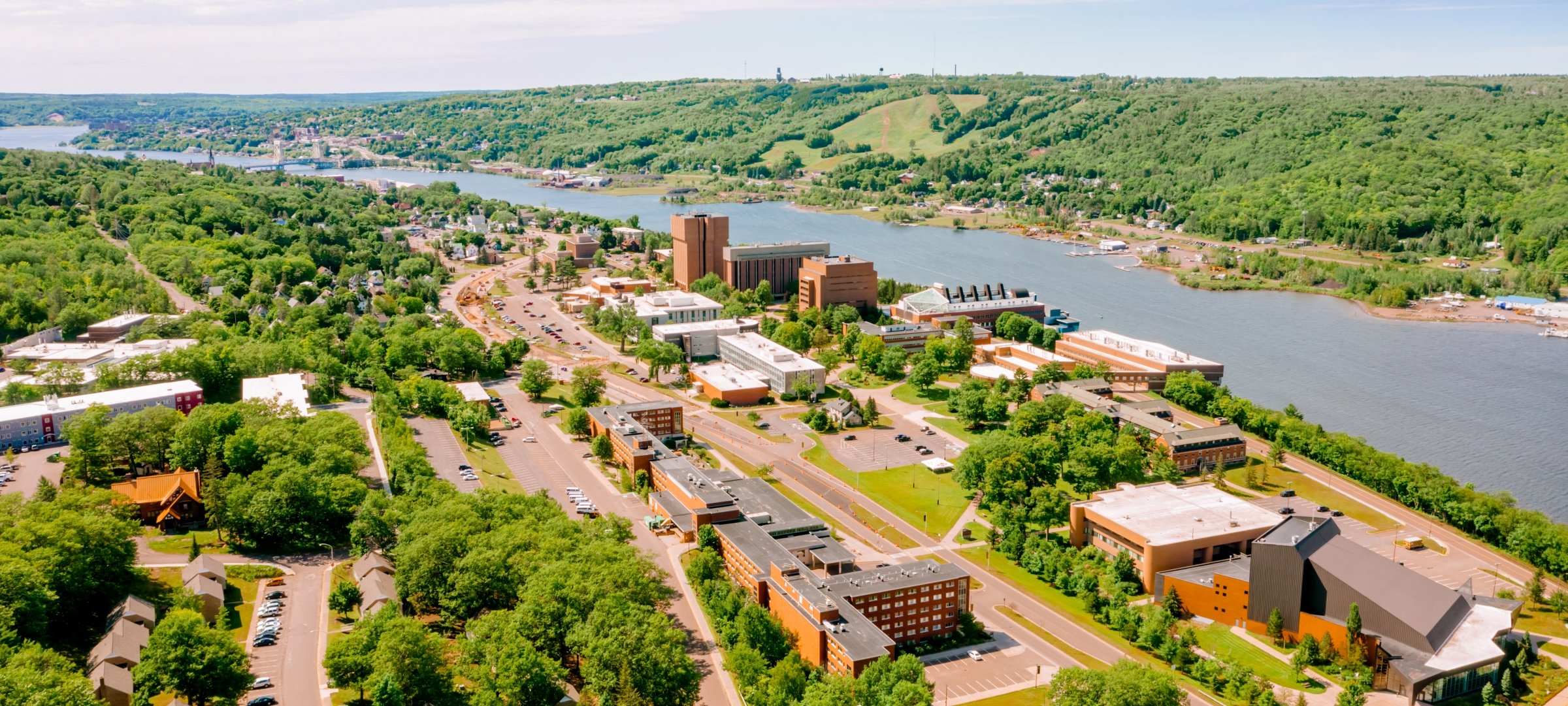 Michigan Tech's campus from above.