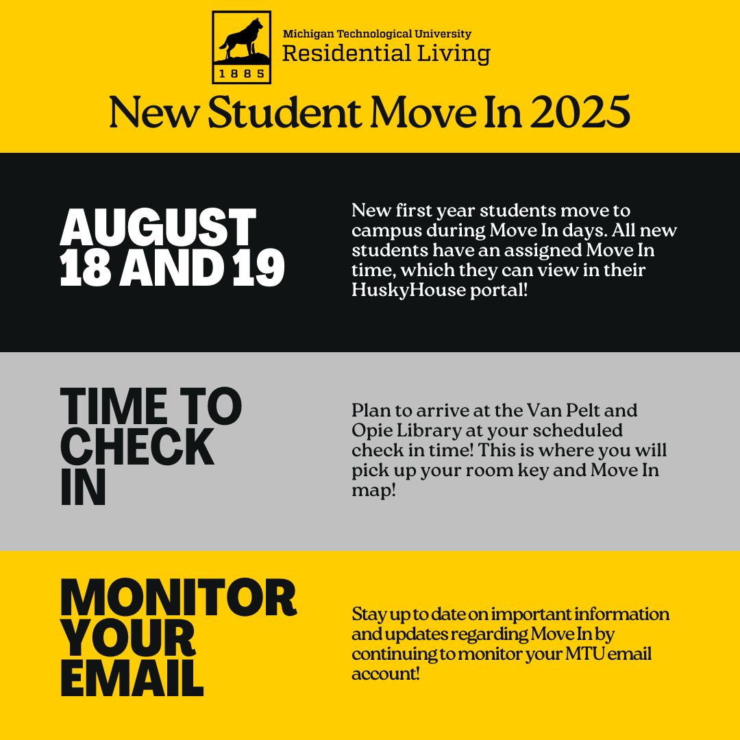 New Student Move-In Dates