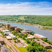 Aerial view of the Michigan Tech campus.