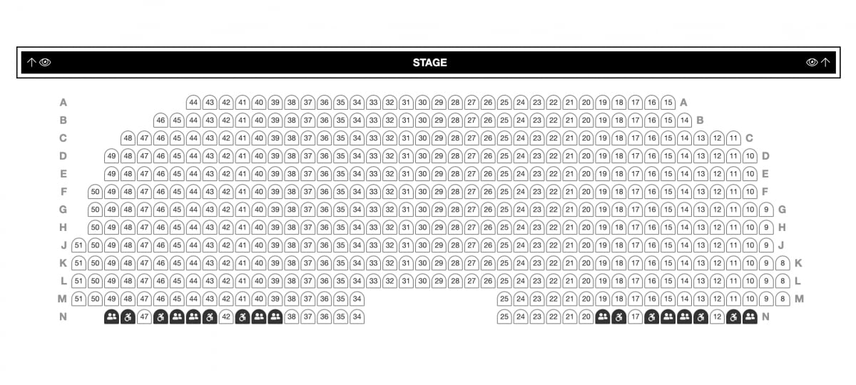 Seating Chart of the Rozsa Center Orchestra Section