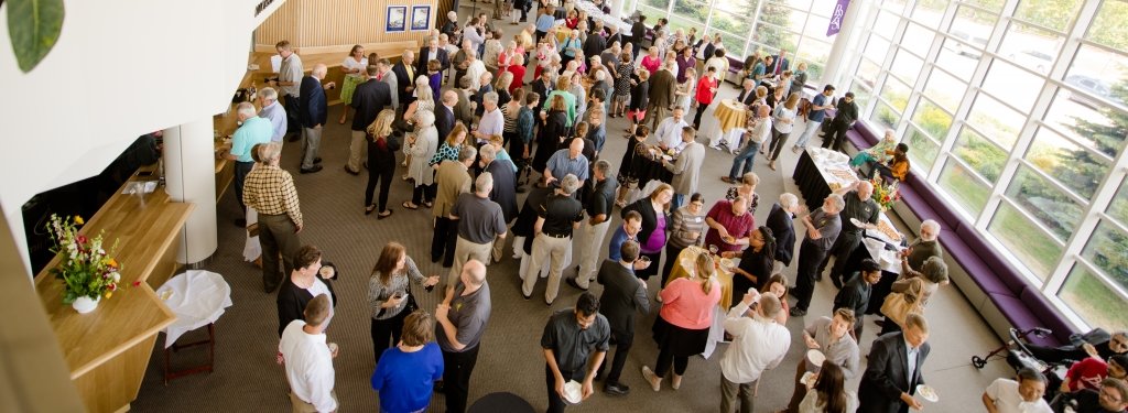 Celebratory reception for Glenn and Gail Mroz in the Samuel and Grace Horner Lobby.