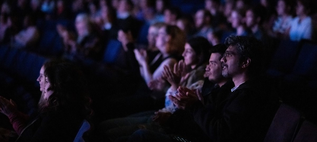 Michigan Tech students in their seats before a performance