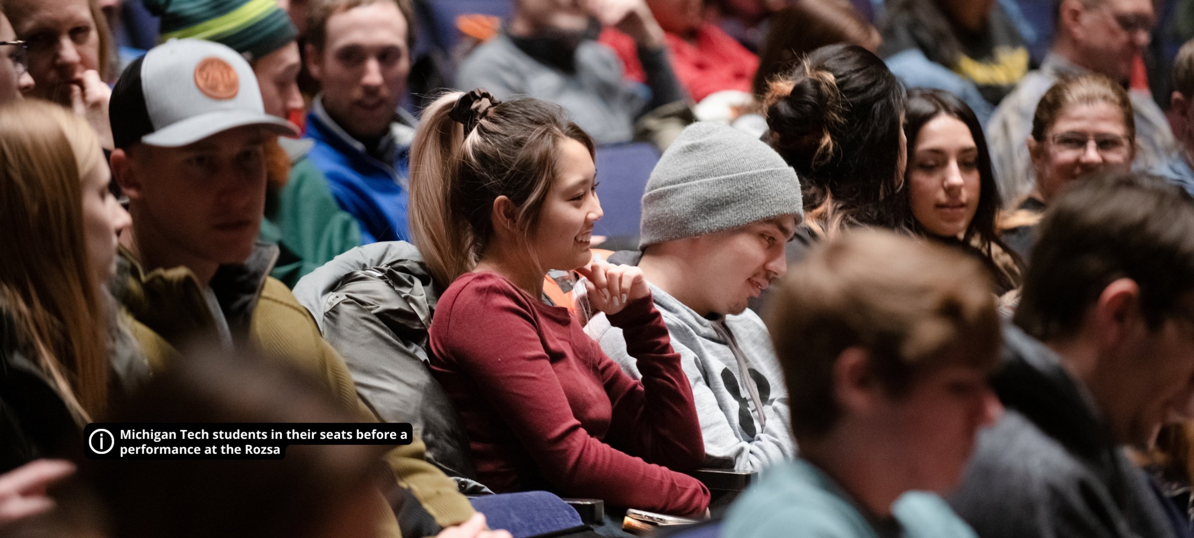 Michigan Tech students in their seats before a performance