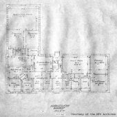 Blueprints for the basement of the Michigan College of Mines Administration Building, now called the Academic Office Building.