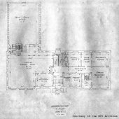 Blueprints for the ground floor of the Michigan College of Mines Administration Building, now called the Academic Office Building.