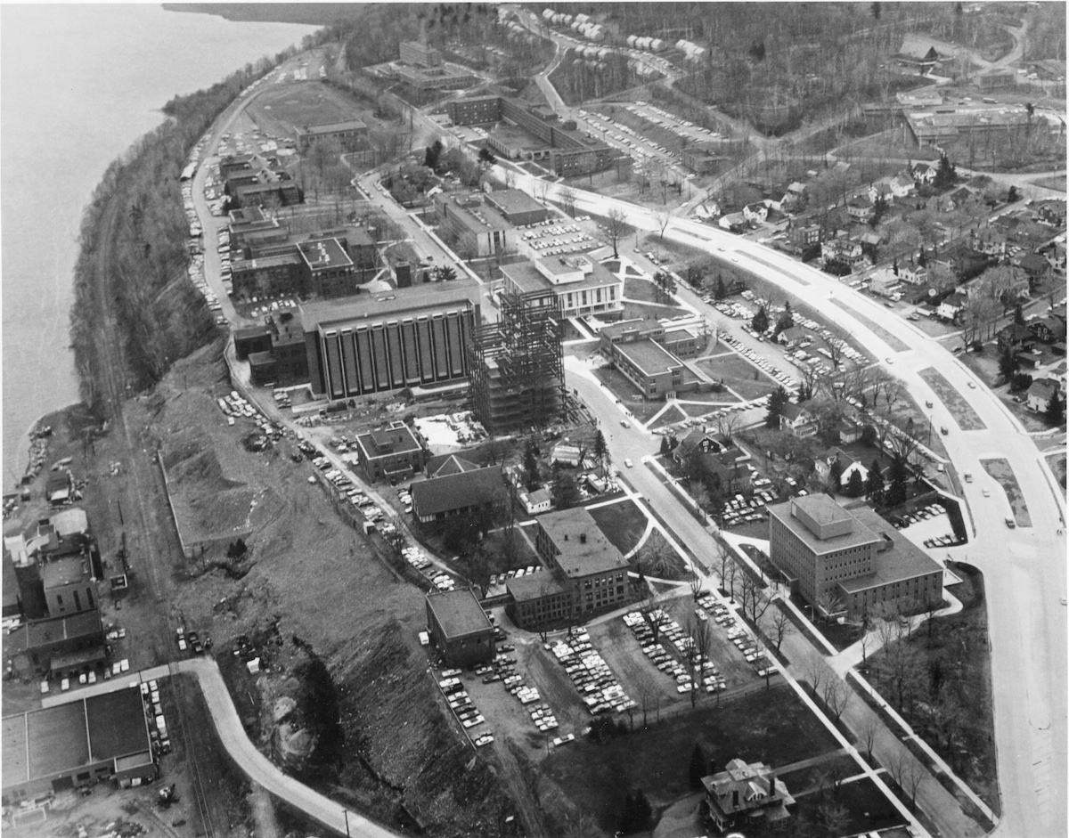 MTU Negative 3157, aerial of campus c1970