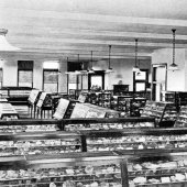 Mineralogical Museum inside of the Michigan College of Mines Library, now called the Annex.