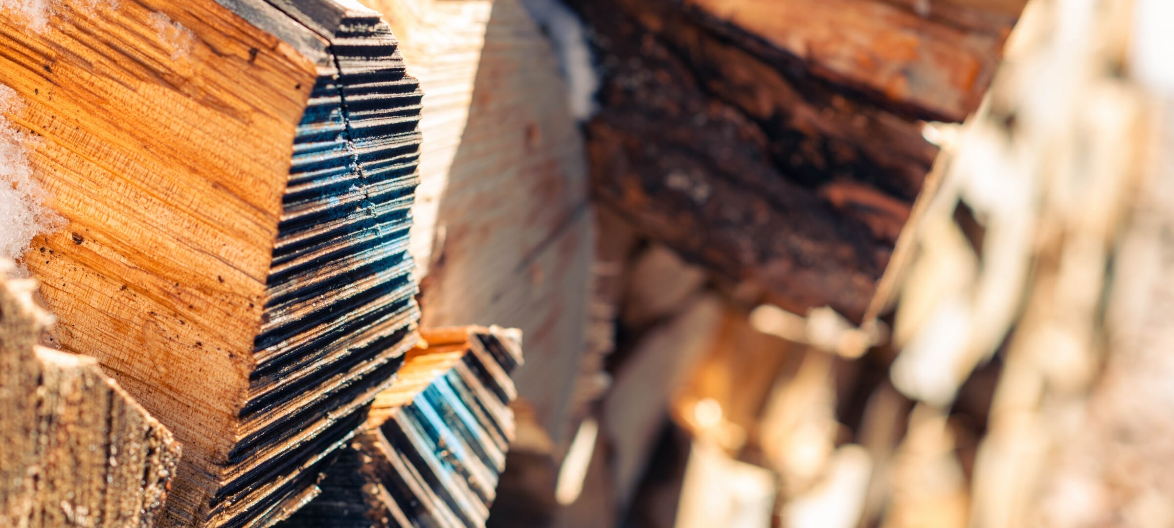 Chopped wood in a pile