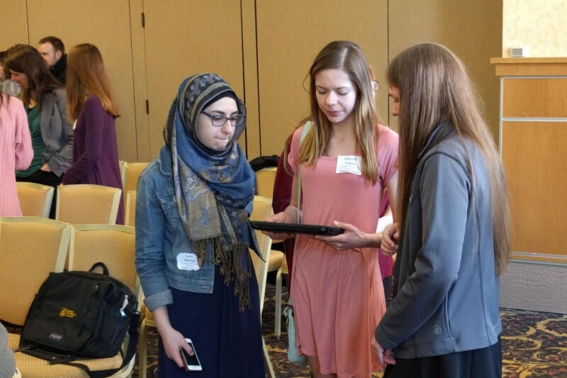 Three students at History Day
