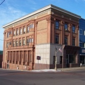 Historical building in downtown Hancock.