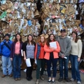 Students assisting with waste clean up.