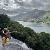 View overlooking a lake in Wales