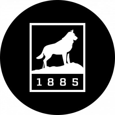 White Husky Icon Logo overlaid on a black background