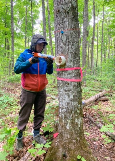 Obama Foundation scholarship winner Quinn Riordan doing fieldwork last summer.