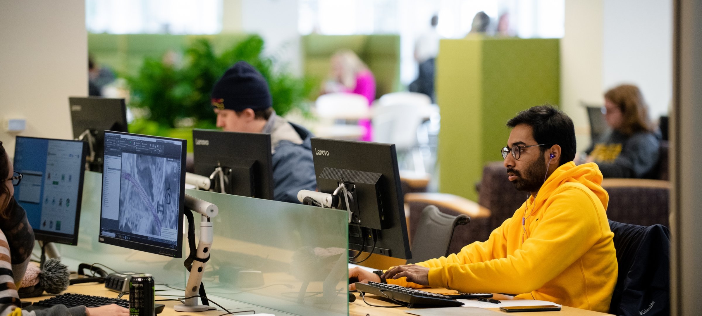 Students studying in the Library.