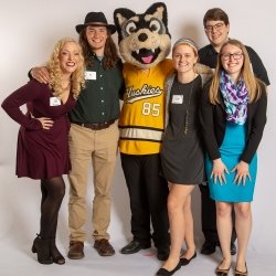 A group of students pose for a photo