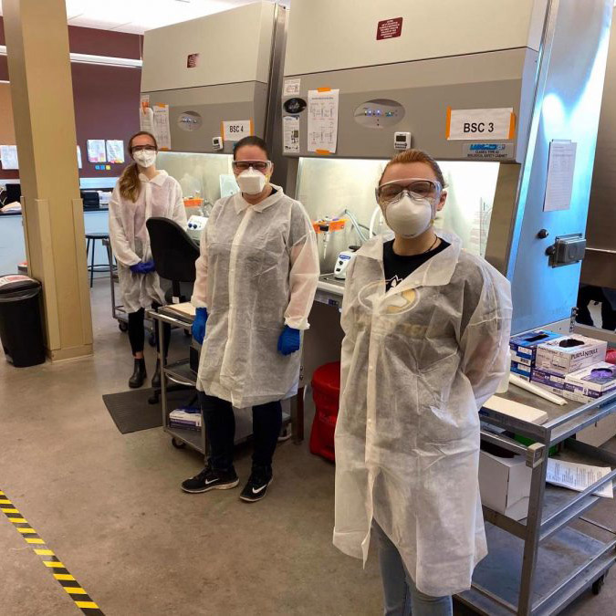 Society of Medical Laboratory Scientists members working in MTU's COVID19 Testing Lab