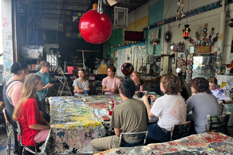 group sitting at table