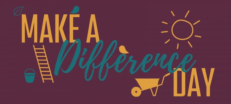 Make a Difference Day Logo in purple and orange