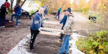 Sifting out rocks and gravel