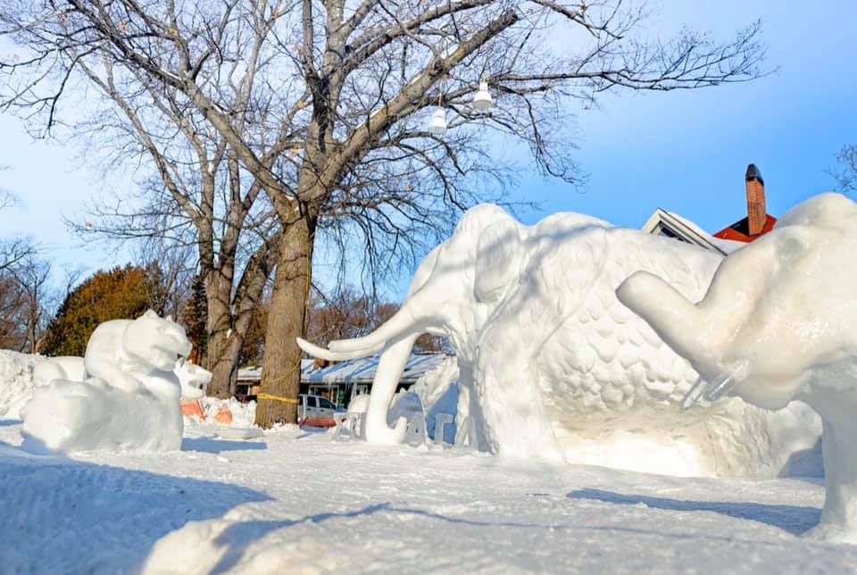 Image of snow sculptures