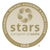 Gold rating from the Association for the Advancement of Sustainability in Higher Education (AASHE) Sustainability Tracking, Assessment and Recording System (STARS)