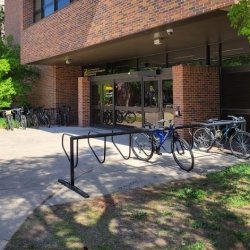 Bike rack on campus