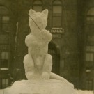 old husky statue