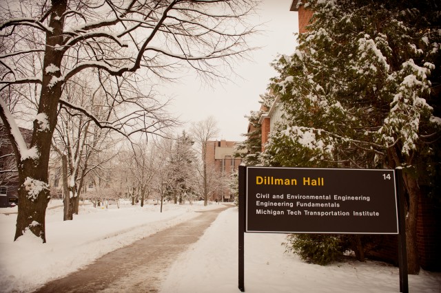 After a warm, slushy spell, campus is back to looking like a snow globe. Just how we like it.