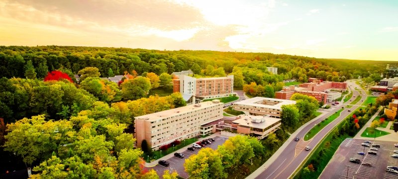 sunny day overlooking campus