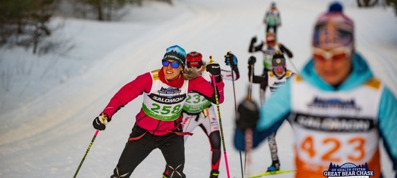 Cross country skiiers in race
