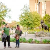 Students on campus.