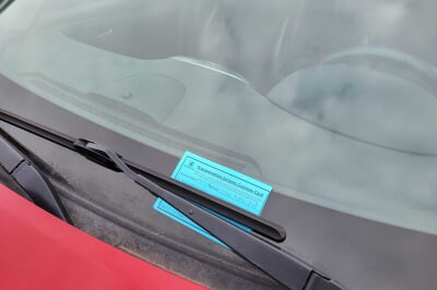 Courtesy Card Windshield