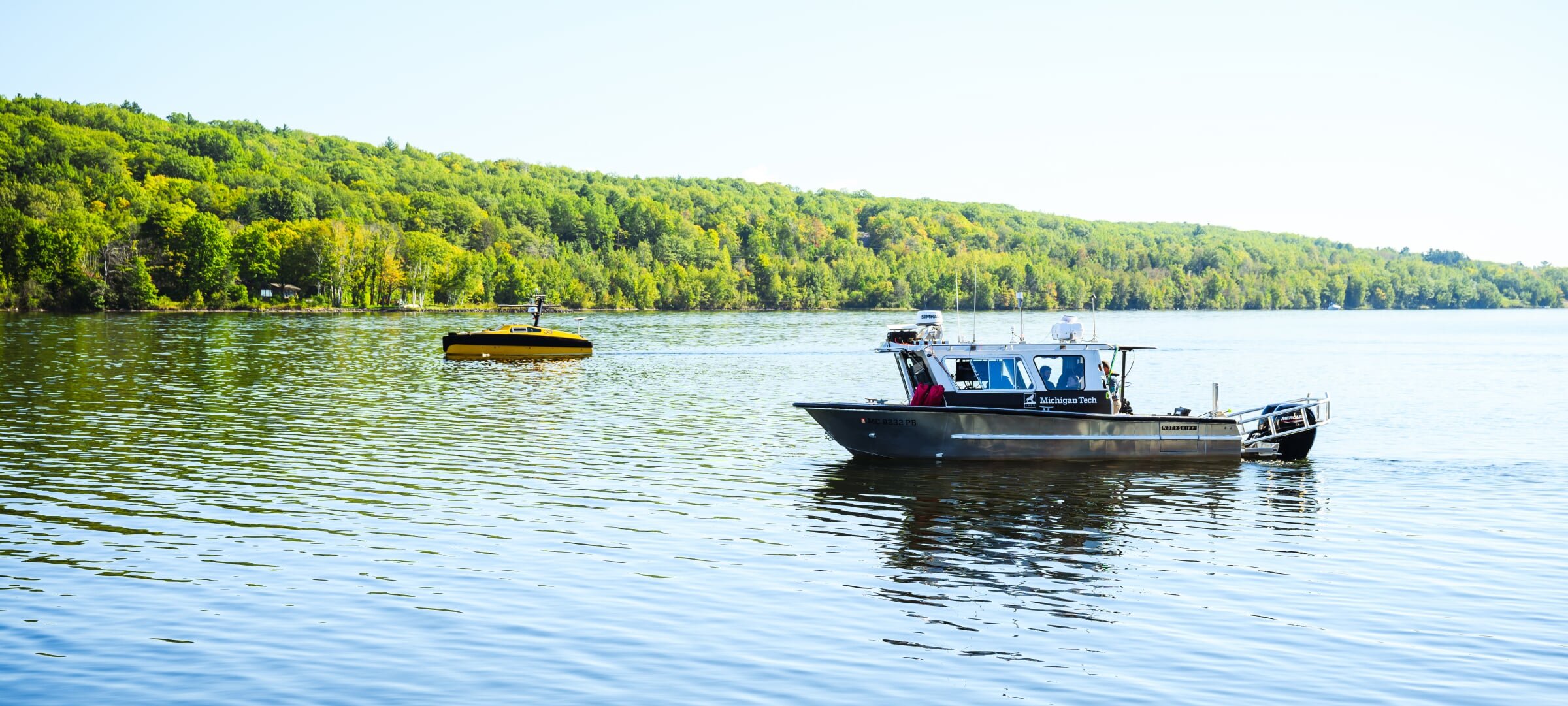 Two boats in the water.