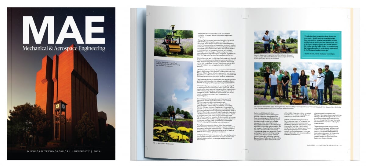 Sample MAE Magazine cover and open pages.
