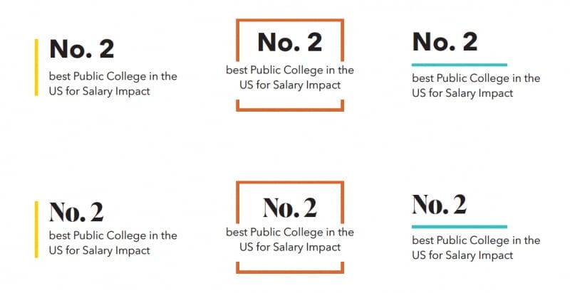 Sample touts with a vertical line to the left, with a box around it, and with a horizontal line between the number and content.