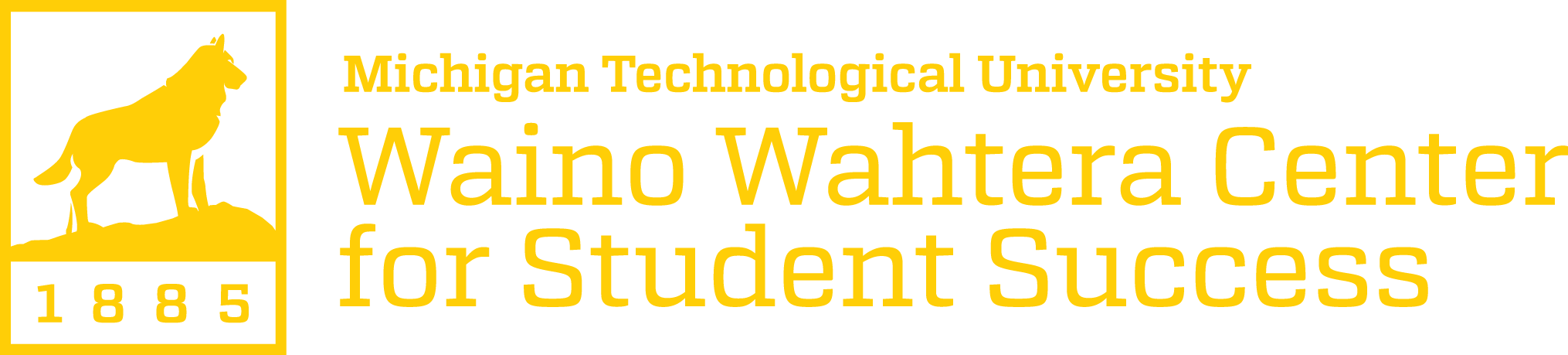 Gold horizontal Waino Wahtera Center for Student Success department identifier.