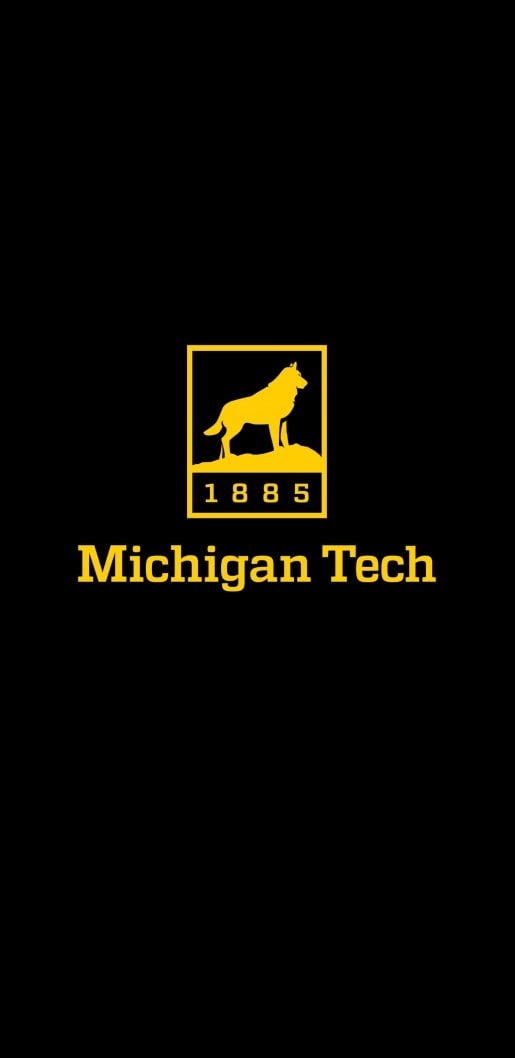 Michigan Tech Husky logo on a black background