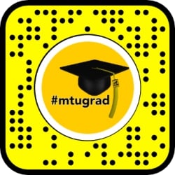 Cap and #mtugrad Snapcode.