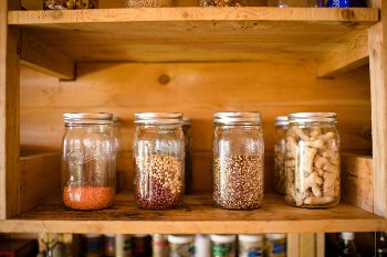 Dried staples are supplemented with fresh fish.